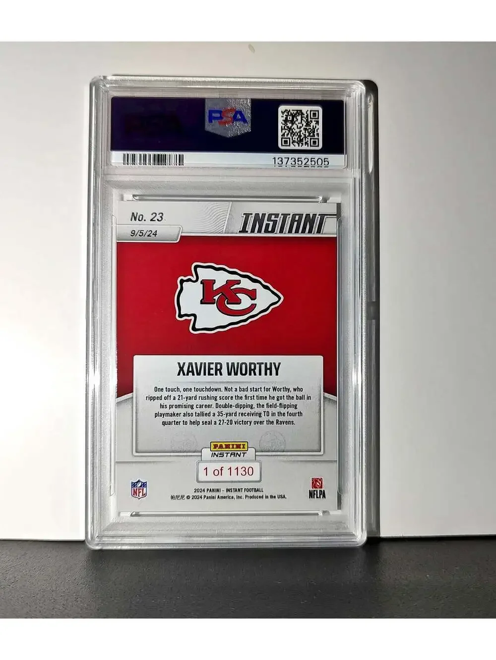 Xavier Worthy Rookie 2024 Panini Instant NFL #23 PSA 10 Gem Mint